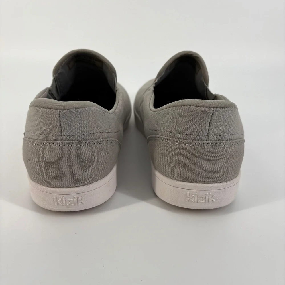 Kizik Madrid Eco Slip On Shoes Mens 15 Wide Grey Canvas Hands Free Sneaker